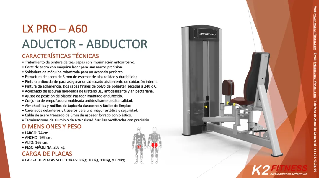 Aductor / Abductor - Luxury 500 PRO Aductor y Abductor en Máquina de Fuerza