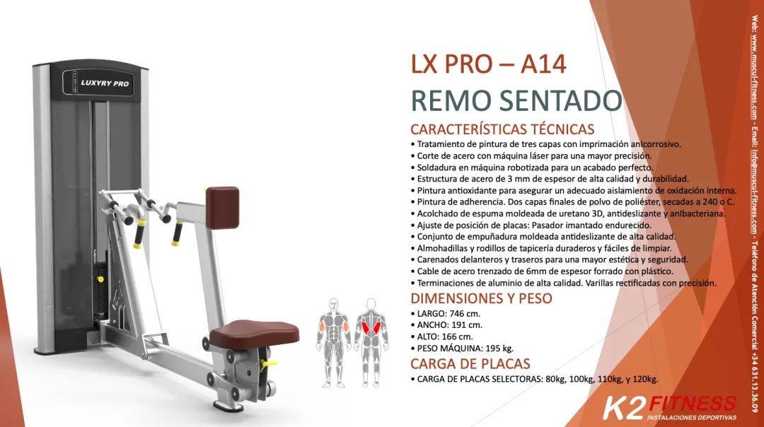 Máquinas de Luxury 500 PRO Entrenar el Dorsal es muy Importante, si vas al Gimnasio Prueba las Máquinas de Luxury 500 PRO