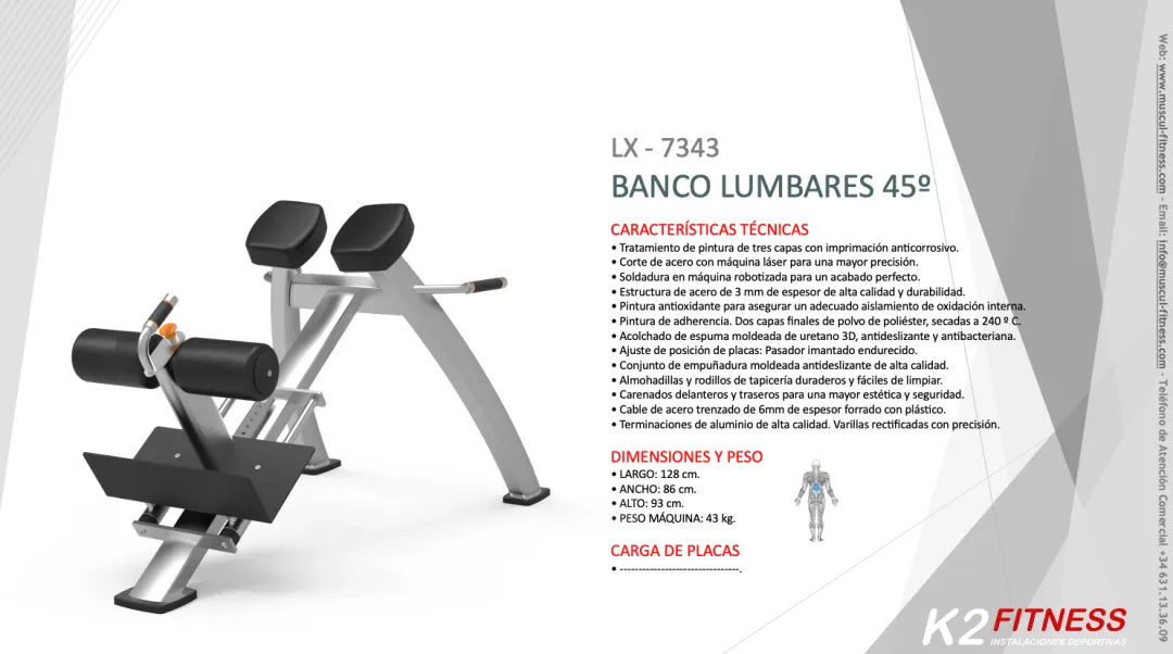 Banco Lumbares 45 Grados Luxury