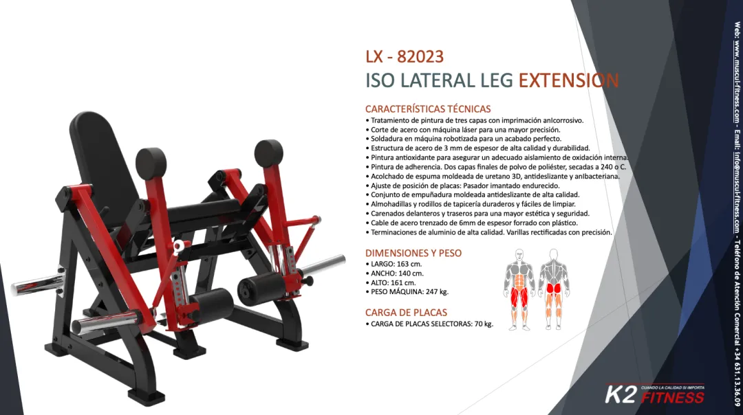 Ejercitar los Cuádriceps es muy Fácil con la Máquina. de Musculación Profesional de Luxury