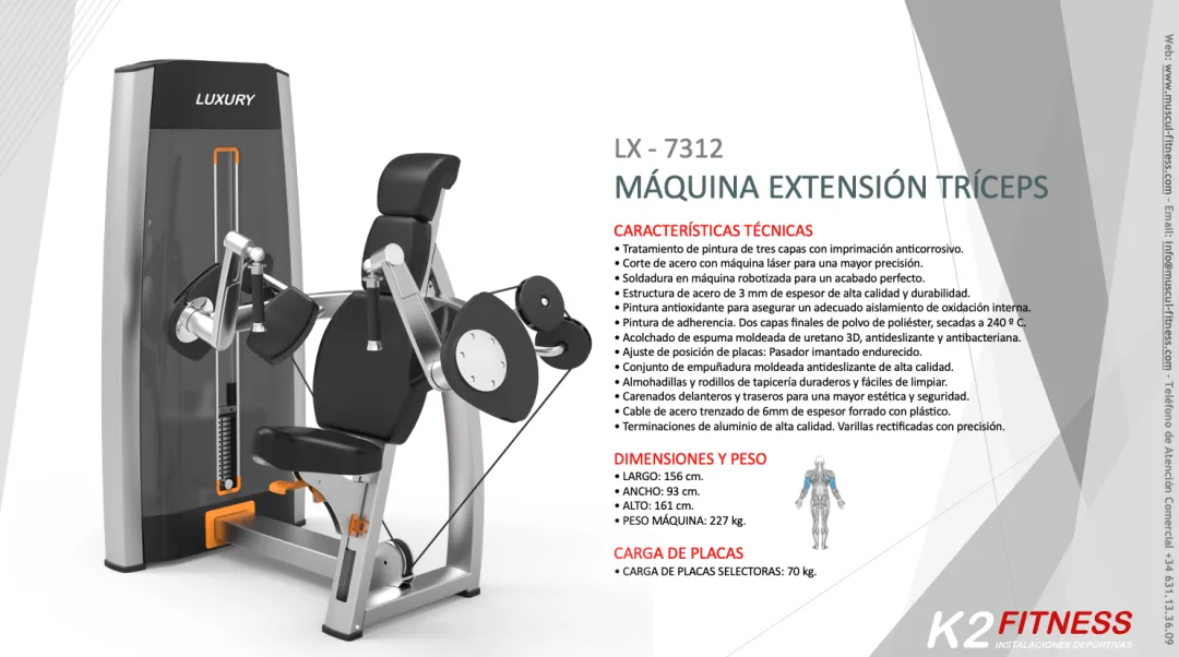 Es muy Fácil Marcar unos Buenos Brazos y más las Tríceps con el Equipamiento Profesional de Luxury