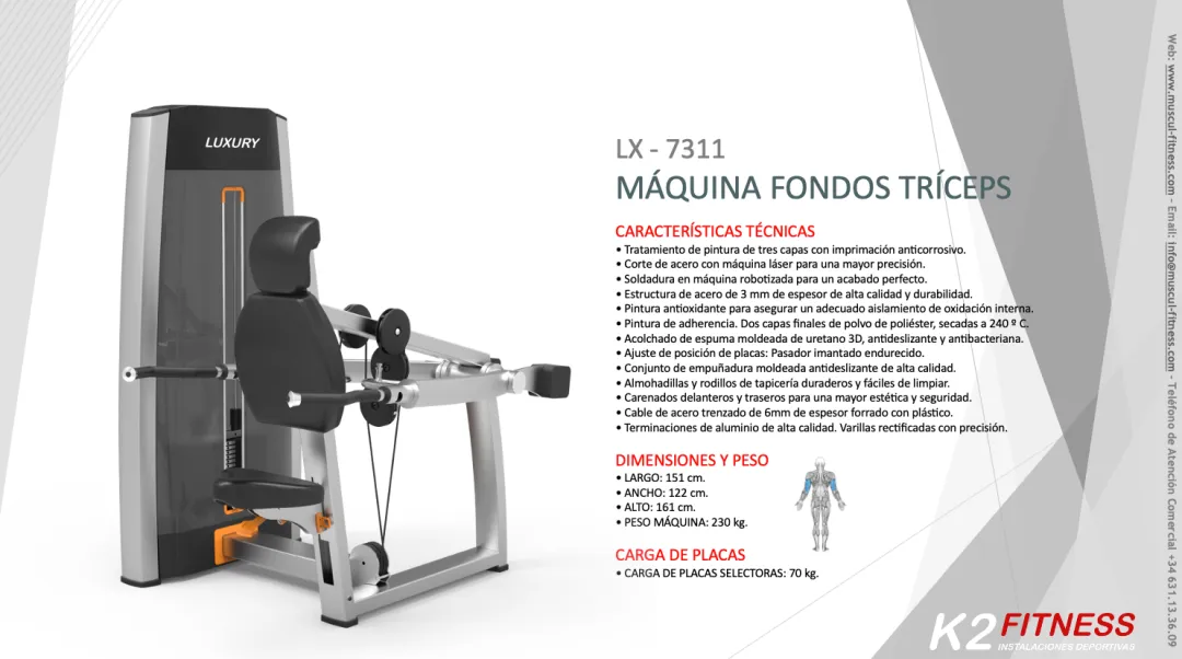 Ejercita tus Músculos de Pecho y Tríceps con la Maquinas de Gimnasio Luxury