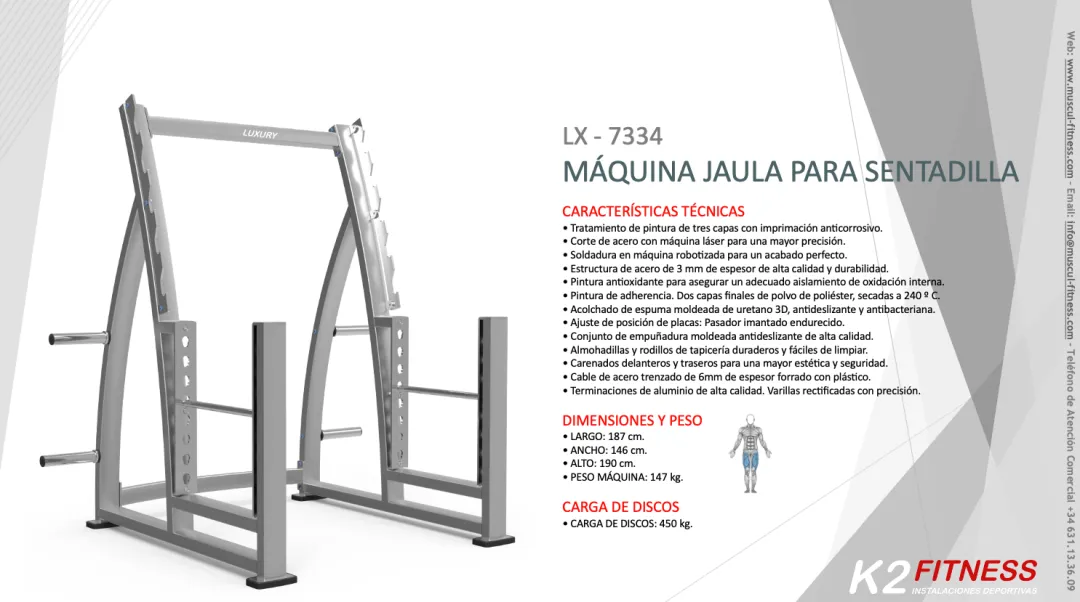 Máquina de Musculación para tus Piernas Jaula para Sentadillas Luxury