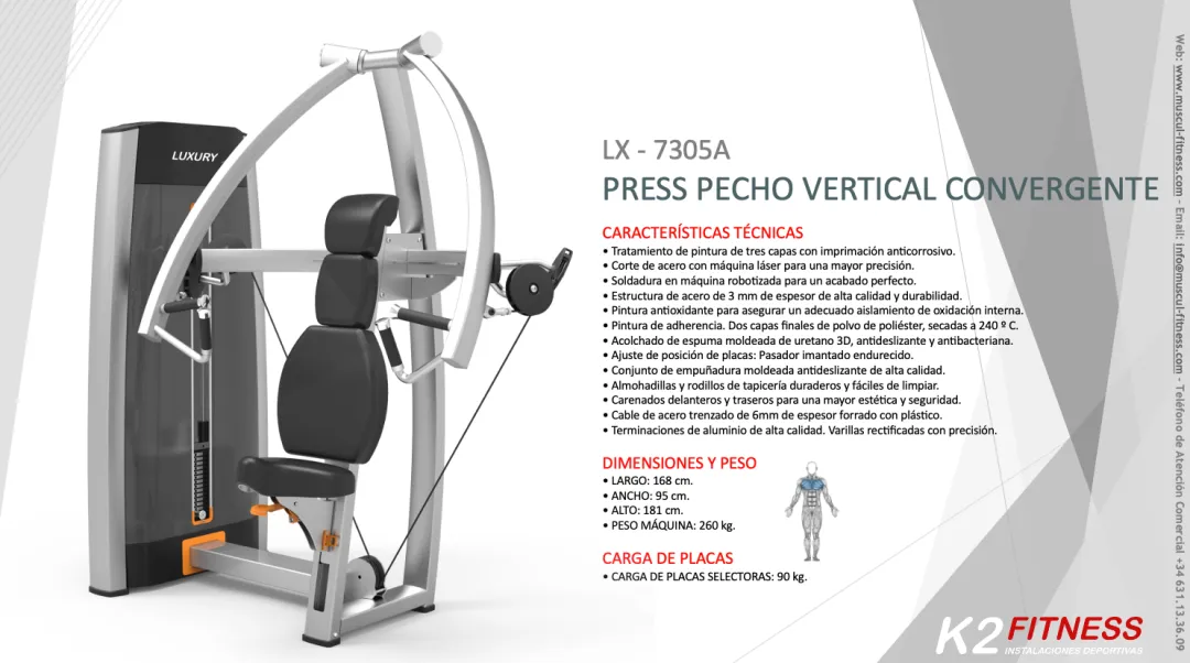 Press Vertical en Máquina de Placas para Gimnasio Luxury