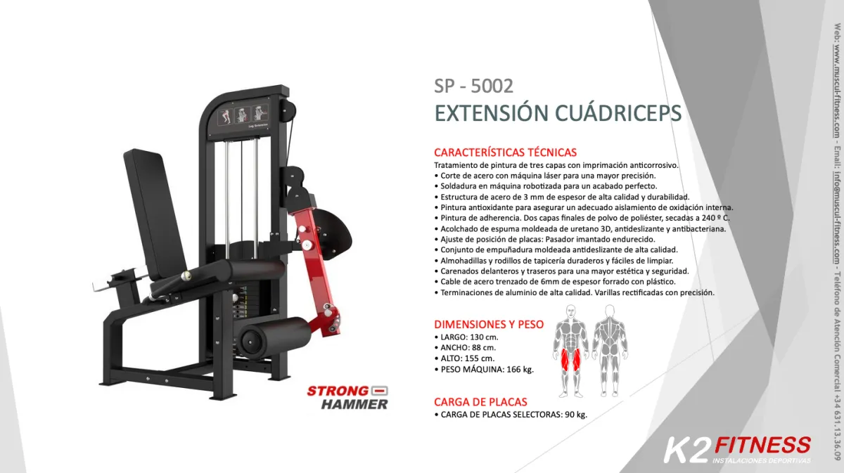 Nueva Línea de Maquinas para Piernas, extensión Cuádriceps Strong Hammer