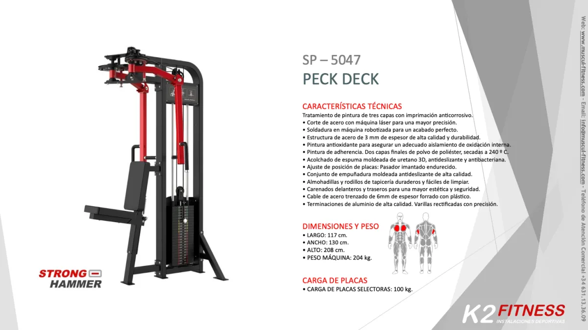 Ejercita tus Pectorales con la Máquina Peck Deck de la Línea Strong Hammer