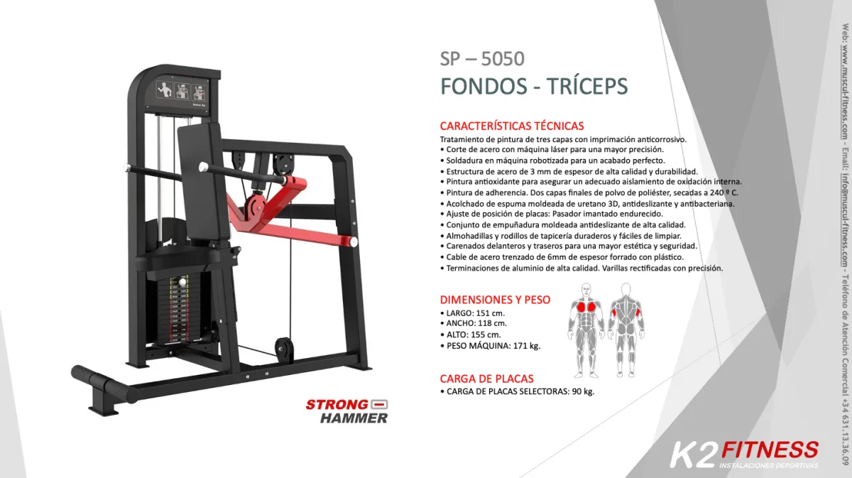 Entrena tus pectorales y tríceps con la máquina de gimnasio profesional de Strong Hammer