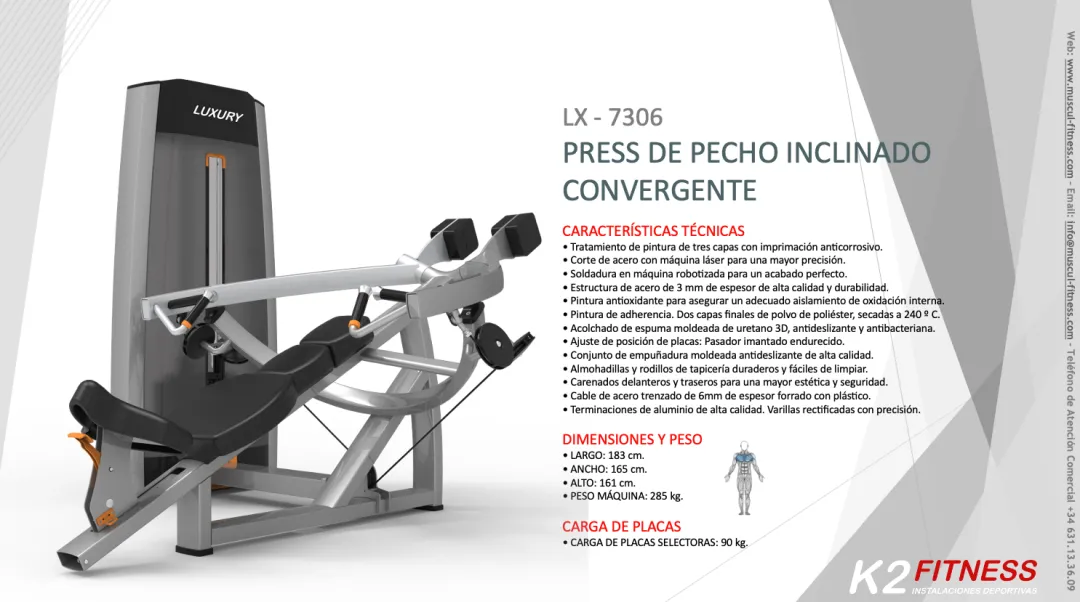 Equipo de Musculación Luxury Press Inclinado Placas