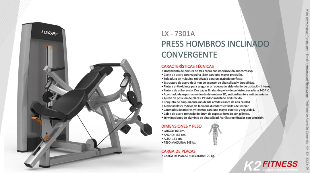 Máquina Convergente Press Inclinado Profesional Luxury