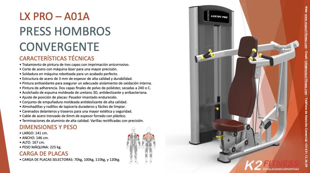 Hombros Entrenalos con Máquinas Profesionales en el Gimnasio, Luxury 500 PRO