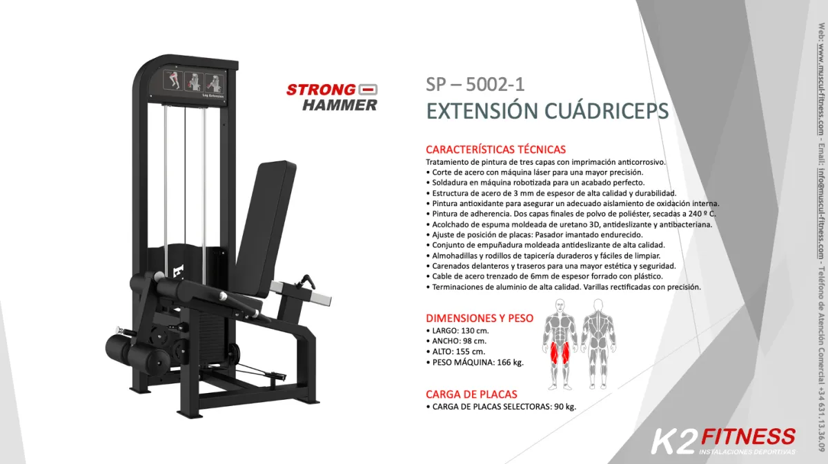 Entrena con la Máquina para Cuádriceps Profesional de Strong Hammer