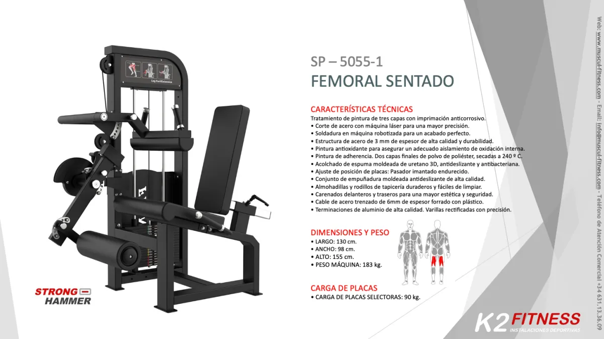 Equipo dual cuádriceps Extensión Femoral Strong Hammer
