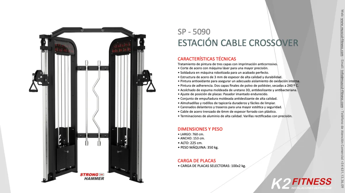 Entrena con esta Máquina de Cruces y Multifuncional Cable Crossover 